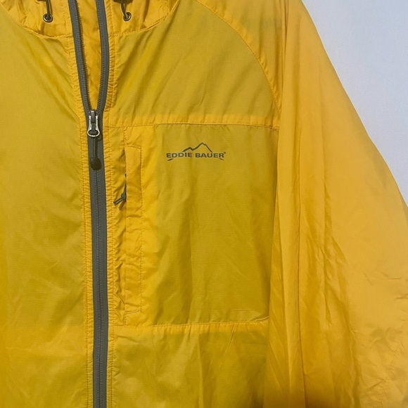 Eddie Bauer LIKE NEW men's L packable vented hooded wind breaker jacket - Picture 3 of 4